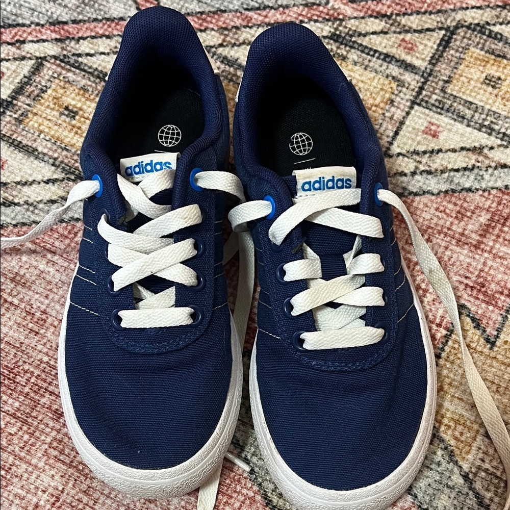 adidas Kids Navy and White Low-Top Sneakers